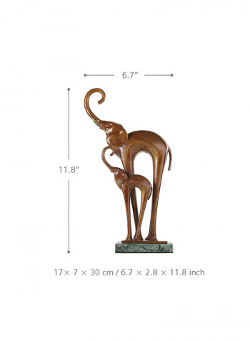 Abstract Iron Casting Sculpture Brown 33x10x20centimeter