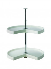Kidney Shaped Polymer Cabinet Drawer White/Silver