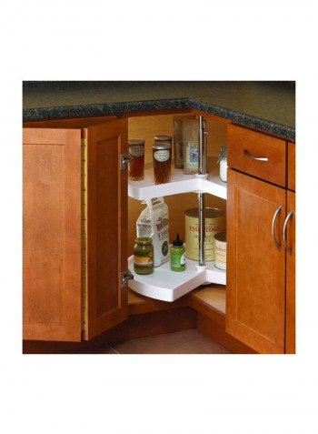 Kidney Shaped Polymer Cabinet Drawer White/Silver