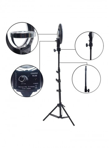 Rl-08 Mobile Phone/Camera Photo/Video 8Inch/20Cm Outer 24W 120 Pieces Led Light Black/White