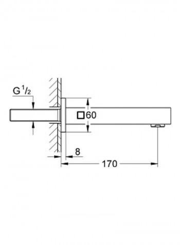 Eurocube Bath Spout Silver