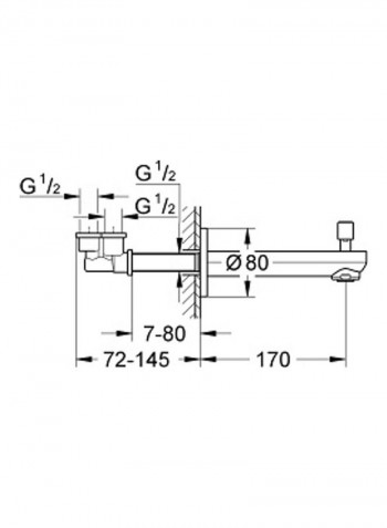 Eurosmart Bath Spout Silver