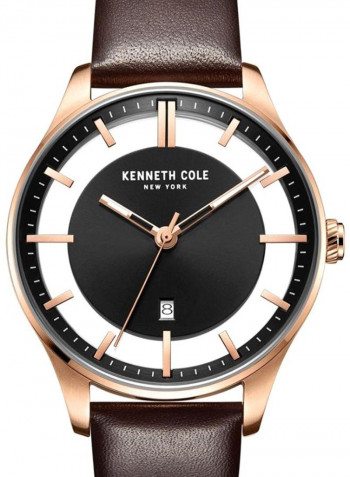Men's Leather New York Collection Analog Watch With Interchangeable Strap - KC0919002