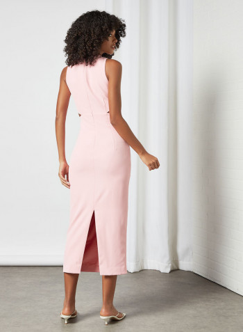 Cut-Out Midi Dress Pink