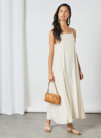 Open Back Slip Dress Cream