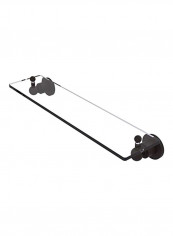 Astor Place Wall Mounted Glass Shelf Black/Clear 22inch