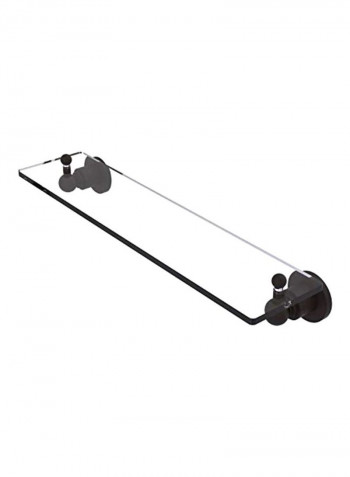 Astor Place Wall Mounted Glass Shelf Black/Clear 22inch