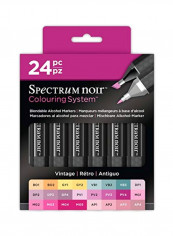 24-Piece Dual Nib Permanent Marker Set Green/Pink/Beige