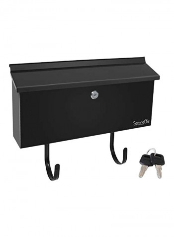 Modern Wall Mount Locking Mailbox Black 3.4x15.8x11.4inch