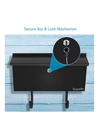 Modern Wall Mount Locking Mailbox Black 3.4x15.8x11.4inch