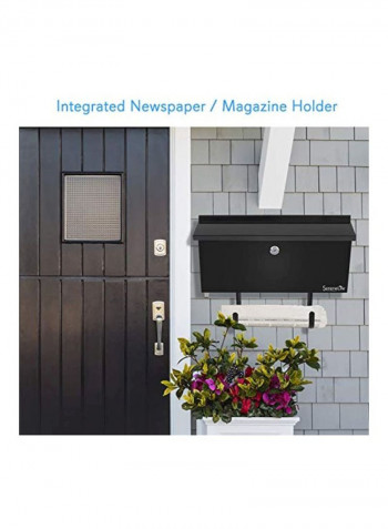 Modern Wall Mount Locking Mailbox Black 3.4x15.8x11.4inch