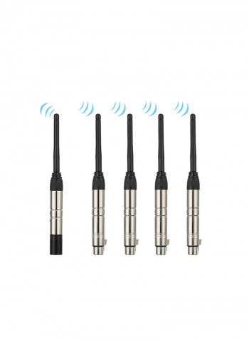 5-Piece Wireless Light Transmitter Receiver Set Silver/Black 2.5x21x2.1centimeter