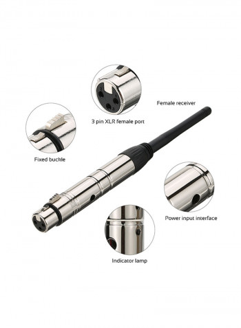 5-Piece Wireless Light Transmitter Receiver Set Silver/Black 2.5x21x2.1centimeter