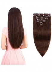 8-Piece Straight Double Weft Thick Remy Hair Extensions Multicolour 20inch