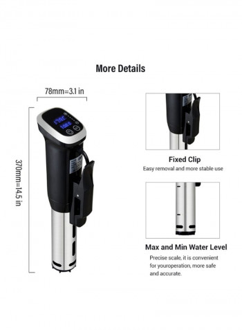 Vacuum Sous Vide Immersion Circulator Black 45centimeter