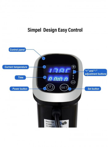 Vacuum Sous Vide Immersion Circulator Black 45centimeter