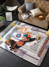 Horse Pattern Rectangle  Mat Brown/Black 150x200centimeter