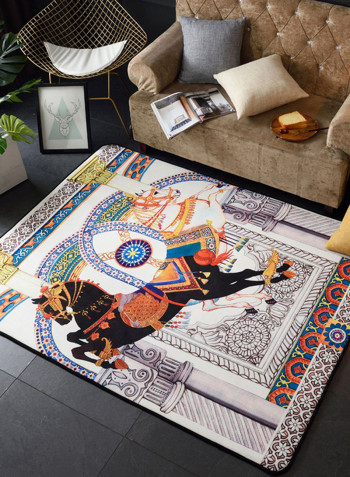 Horse Pattern Rectangle  Mat Brown/Black 150x200centimeter