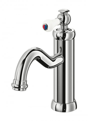 Wash-Basin Mixer Tap Silver/White 36 x 7centimeter