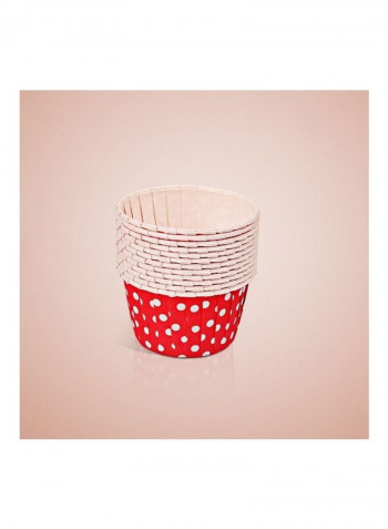 3000-Piece Dot Pattern Round Lamination Cake Baking Cup Red/White