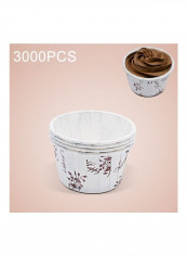 3000-Piece Flower Pattern Round Lamination Cupcake Liner Baking Cup Purple