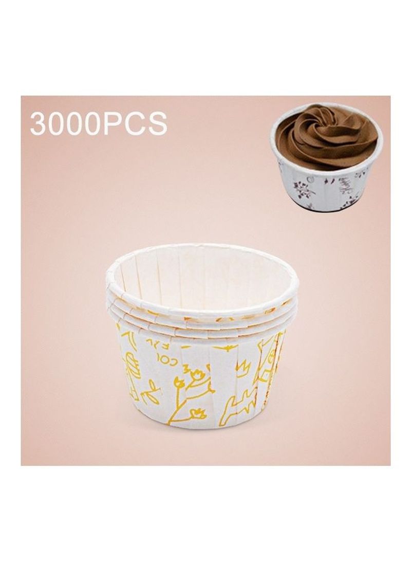 3000-Piece Flower Pattern Round Lamination Cupcake Liner Baking Cup Yellow