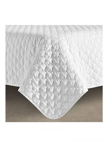 3-Piece Bedspread Coverlet Set Polyester White King/Cal King