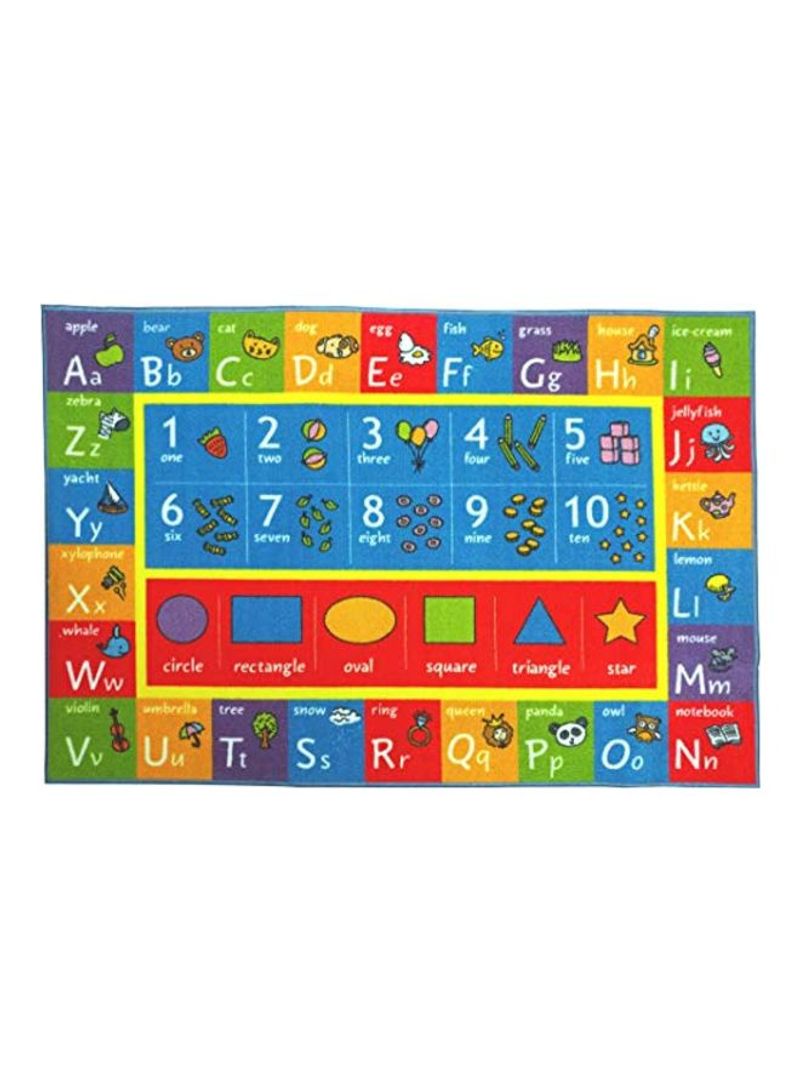 ABC Numbers And Shapes Area Rug Blue/Red/Green 5x60x5inch
