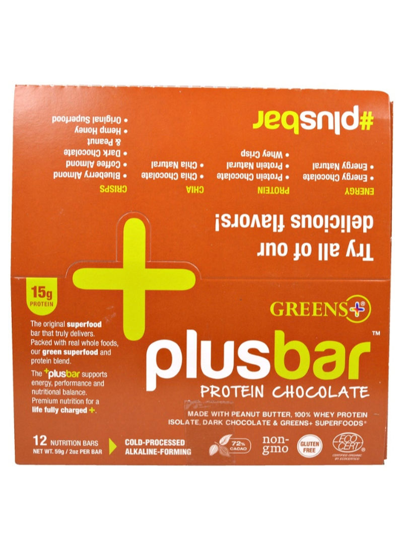Pack Of 12 Plusbar Chocolate Protein Bar
