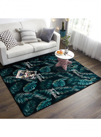 Tropical Leaf Anti-Slip Flannel Floor Carpet Multicolour 150x190centimeter
