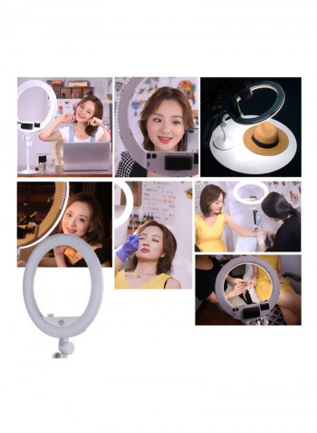 Bi-Colour LED Photography Ring Light Kit 45x2.5x36centimeter White