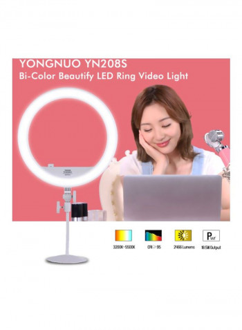 Bi-Colour LED Photography Ring Light Kit 45x2.5x36centimeter White