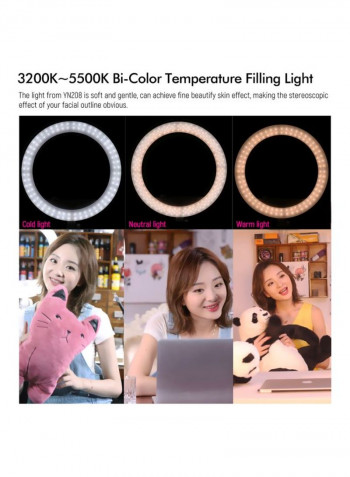 Bi-Colour LED Photography Ring Light Kit 45x2.5x36centimeter White