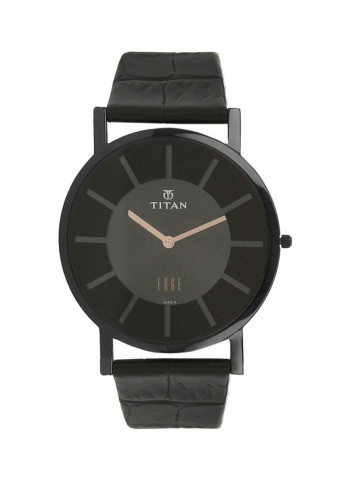 Men's Edge Leather Analog Watch T1595NL01