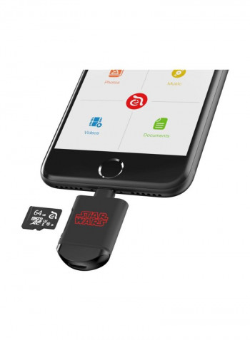 Star Wars 2-In-1 Flash Drive And Card Reader 64غيغابايت أسود