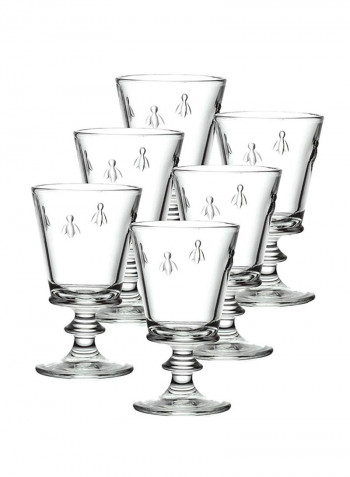 6-Piece Bee Wine Glass Clear