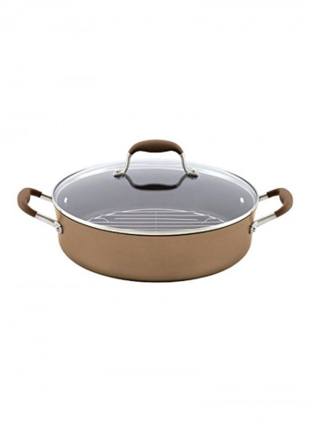 Hard Anodized Aluminium Saute Pan Bronze Brown