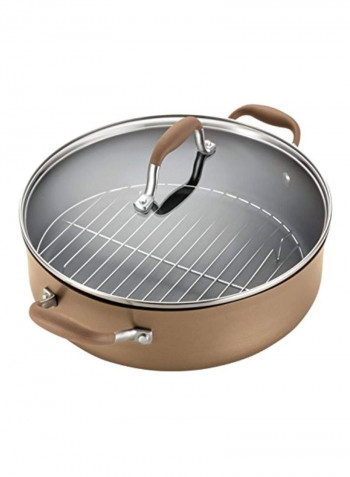 Hard Anodized Aluminium Saute Pan Bronze Brown