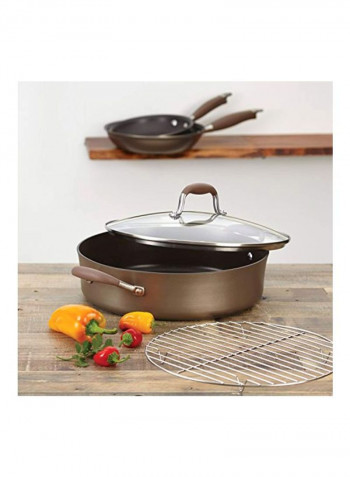 Hard Anodized Aluminium Saute Pan Bronze Brown
