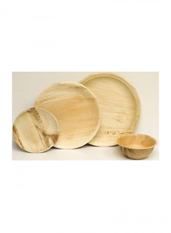 100-Piece Palm Leaf Bowl Beige 5inch