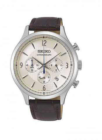 Men's Leather Chronograph Wrist Watch SSB341P1