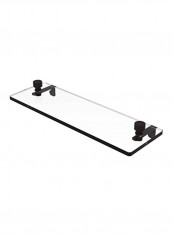 Foxtrot Vanity Beveled Edges Glass Shelf Black/Clear 16inch