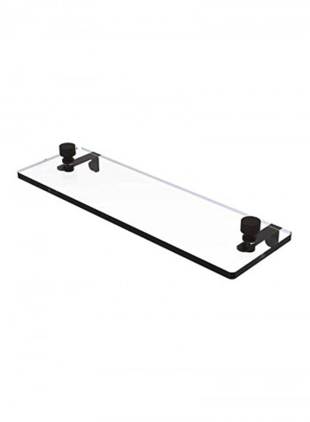 Foxtrot Vanity Beveled Edges Glass Shelf Black/Clear 16inch
