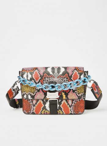 Item Flap Crossbody Bag Snake