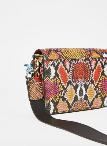 Item Flap Crossbody Bag Snake