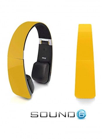 2-In-1 Bluetooth On-Ear Headphones With Mic Yellow/Black
