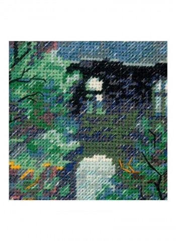 Counted Cross Stitch Kit Green/Blue/Yellow