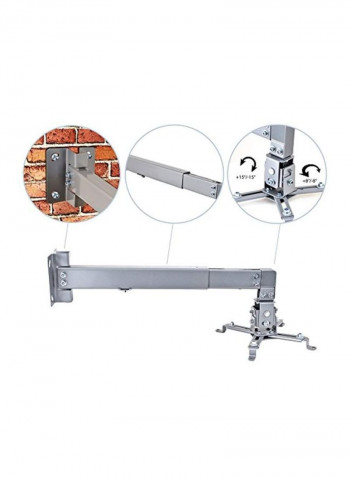 Universal Projector Wall Mount Bracket Silver