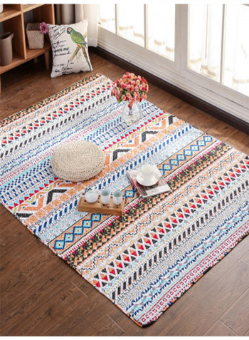 Geometric Pattern Living Room Soft Carpet Multicolour 220(W)x210(L)centimeter