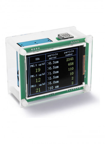 Home-use High Accuracy LED Digital Display USB Mini Portable PM2.5 Detector Multifunctional Laser Air Tester Green 18cm